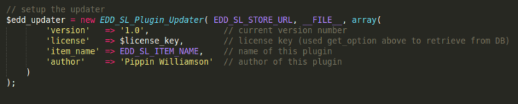 Sample implementation of the included plugin updater