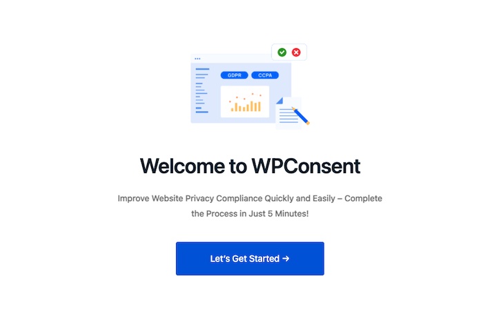 Screenshot – Easy Digital Downloads The WPConsent WordPress cookie consent plugin setup wizard.