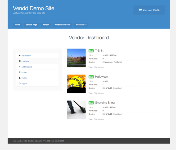 Vendor Dashboard - Products – Easy Digital Downloads